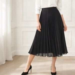 Sandro Paris Pleated Midi Skirt Flowing Chiffon Dark Academia Sz 12